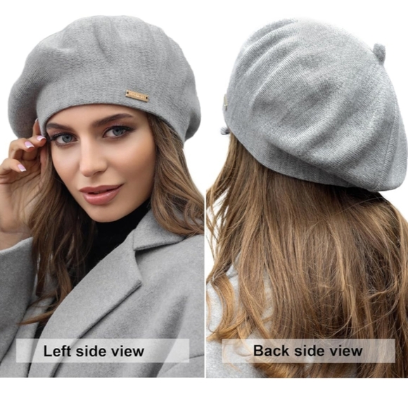 Braxton wool angora gray beret - Picture 4 of 5